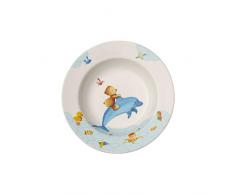 Villeroy & Boch Happy as a Bear Kinderteller tief, 19,5 cm, Premium Porzellan, Weiß/Bunt