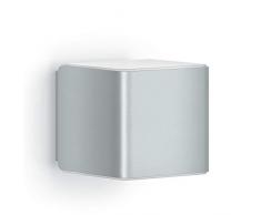 Steinel Wandleuchte L 840 iHF Cubo Silber, LED Außenleuchte, 160° Bewegungsmelder, vernetzbar, per App bedienbar, UV-beständiger Kunststoff, 9.5 W
