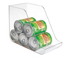 mDesign Dosenhalter, transparent - ideale Aufbewahrungsbox für Getränke und Dosen - Vorratsbehälter für den Kühlschrank