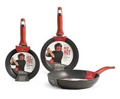 H&H 744334 Alessandro Borghese Red Hot Pfanne, Antihaftbeschichtung, Induktion, Schwarz/Rot, 20/24/28, Aluminium