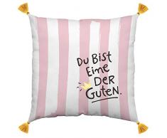 Happy Life 45982 Sofa Guten, Baumwolle, mit goldenen Quasten, 40 cm x 40 cm, Rosa Kissen