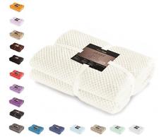 DecoKing 66027 Kuscheldecke 170x210 cm beige Decke Microfaser Wohndecke Tagesdecke Fleece weich sanft kuschelig skandinavischer Stil Cappuccino Henry