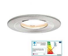 Paulmann Licht 938.82 Paulmann 93882 LED Coin Flache Einbaustrahler Slim Deckenspot rund 6,8W Eisen Einbaulicht dimmbar IP65 strahlwassergeschützt Einbauleuchte, 6.8 W, gebürstet