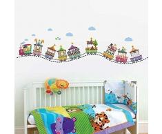 Walplus 165x50 cm Wand Sticker Zirkus Nummer Abnehmbare Selbstklebend Wandkunst Aufkleber Vinyl Heim Dekoration DIY Wohnzimmer Schlafzimmer Büro Dekor Tapete Kinderzimmer Geschenk, Mehrfarbig