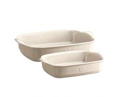 Emile Henry eh029751 Set zwei Auflaufformen, beige ton