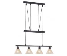 Trio Leuchten JoJo-Balkenpendel rostfarbig, Glas alabasterfarbig amber 3751041-24 [Energieklasse]