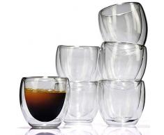 LVKH Espresso-Glas 6er Set - Thermo Gläser (80ml)