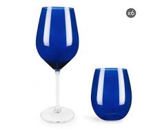 Excelsa Cobalto Set 6 Gläser und 6 Gläser Glas blau