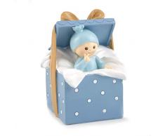 Mopec y343.3 – Figur Kuchen Spardose Baby Geschenkbox, 9 x 14,5 x 9 cm, blau