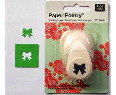 Rico Design – Motivstanzer aus Metall, Motiv: Geschenkschleife, Farbe: Beige, 16 mm Locher