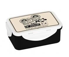 Disney Mickey Mouse Brotdose, Brotbox, Lunchbox, Lunch-Box, Kunststoff, Beige/Schwarz, 18x13x8cm