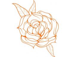 INDIGOS 4051095058427 Wandtattoo w623 Blümen Wandaufkleber in 3 Größen, 120 x 66 cm, orange