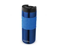Aladdin Easy-Grip Leak-LockTM Edelstahl-Thermobecher, 0.47 Liter, Blau, 100% Auslaufsicher und verriegelbar, Doppelwandig Vakuumisoliert, Kaffeebecher to-go /Isolierbecher