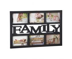 Relaxdays Bilderrahmen Family, Fotorahmen 6 Bilder, Fotocollage selbst gestalten, mehrere Fotos, HxB: 33x48 cm, schwarz