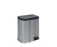keeeper Treteimer mit 2 Abfallbehältern, 7 l + 15 l, Gunnar, Silber