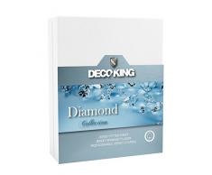 DecoKing Spannbettlaken Spannbetttuch, Baumwolle, weiß, 180 x 200-200 x 220 cm