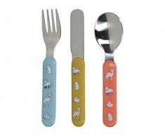 Creative Tops Into the Wild Buntes Kinderbesteck, Motiv Little Explorers (3-teilig)