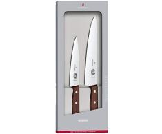 Victorinox Rosewood Küchenmesser-Set, 2-tlg., mit Holzgriff, Officemesser 15 cm, Tranchiermesser 22 cm