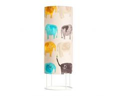 Pauleen Cute Elephant 48043 Tischleuchte max. 20W Tischlampe für E14 Lampen Kinderzimmerlampe Creme Bunt Elefant Metall/Stoff ohne Leuchtmittel