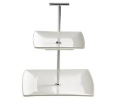 Maxwell & Williams JX250118 East meets West Etagere, Servierständer, Servierplatte, 2-stöckig, in Geschenkbox, Porzellan / Metall