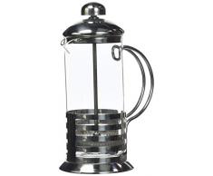 axentia Tebino Kaffeebereiter, Teebereiter 350 ml Volumen, French-Press aus Glas, kleine Kaffeemaschine, Pressstempelkanne, aus Edelstahl, Kaffeepresse mit temperaturbeständigem Borosilikatglas