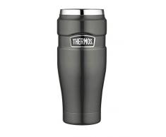 THERMOS 4002.218.047 Coffee-to-Go Thermobecher Stainless King, Edelstahl Cool Grey 0,47 l, 7 Stunden heiß, 18 Stunden kalt, BPA-Free