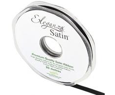 Eleganza 6 mm x 20 m Satinband doppelseitig, Schwarz
