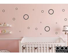 Kleb-drauf - 18 Punkte - Aufkleber zur Dekoration von WÃ¤nden, Glasprodukten, Fliesen und Allen Anderen glatten OberflÃ¤chen; Grau - matt