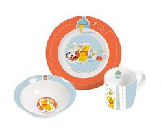 Disney Winnie Pooh 3-teiliges Porzellan Frühstückset Frühstücksset, Mehrfarbig, 19 x 9 x 19 cm, 3-Einheiten