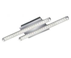Reality Leuchten Deckenleuchte, Metall, Integriert, 4.5 W, Chrom mit Glitzereffekt, 13 x 50 x 5 cm