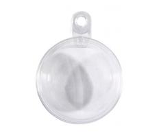 Rayher 39470800 Plastik-Kugeln, teilbar, 6 cm ø, Set 6 Stück, Kunststoff-Kugeln zum befüllen, transparent, Acrylkugeln mit Aufhänge-Öse, Dekokugeln durchsichtig, Weihnachtskugeln zweiteilig