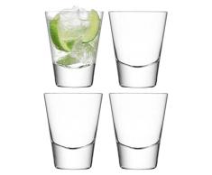 LSA International Bar Mixer Zahnputzbecher, Glas, transparent, 225 ml, Set von 4