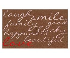 LifeStyle-Mat Designer Fussmatte Haustür – Fussmatten rutschfest und waschbar – Schmutzfangmatte/Fussabstreifer – BRAUN 67x110cm