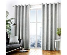 Curtina Vorhang mit Ösen, gefüttert, 100% Polyester, 168 x 229 cm, Steinfarben