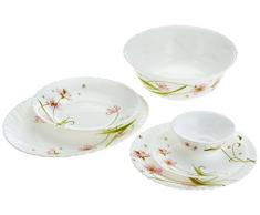 Dajar Tafelservice Selma 26-Tlg. ARCOPAL, Glas, Weiß Rosa Grün, 31,3 x 16,1 x 29,7 cm, Einheiten