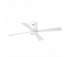 Faro Barcelona Timor 33372 – Ventilator mit LED-Licht (Leuchtmittel enthalten) LED 12 W, Stahlmotor, MDF-Flügel und PC weiß-opalem Diffuser, weiß.