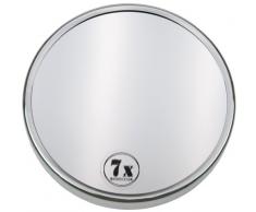Fantasia Metall Kosmetikspiegel mit 7-Fach Vergrößerung, Premium Schminkspiegel Ø 15cm rund mit Saugnapf, Make-Up-Spiegel für zuhause und unterwegs