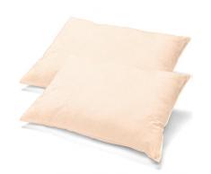 aqua-textil Classic Line Kissenbezug 40 x 80 cm Natur Baumwolle Kissen Bezug Reißverschluss Jersey Kissenhülle