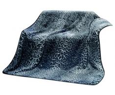 Gözze Wohn- und Kuscheldecke, Cashmere Feeling, 150 x 200 cm, Schneeleopard, Silber, 40087-90-5020