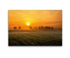Premium Textil-Leinwand 120 x 80 cm Quer-Format Sonnenaufgang nahe Wilhelmshaven | Wandbild, HD-Bild auf Keilrahmen, Fertigbild auf hochwertigem Vlies, Leinwanddruck von Reemt Peters-Hein