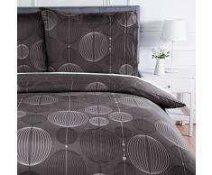 AmazonBasics - Bettwäsche-Set, Mikrofaser, 260 x 240 cm, Industrial-Grau