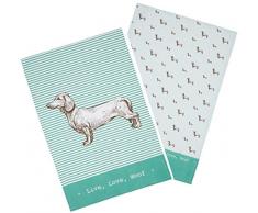 Kitchen Craft Geschirrtücher, 100% Baumwolle, Weiß/Salbeigrün, 70 x 47 cm