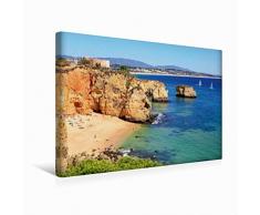 Calvendo Premium Textil-Leinwand 45 cm x 30 cm Quer Die Klippen in der NÃ¤he von Lagos | Wandbild, Bild auf Keilrahmen, Fertigbild auf Echter Leinwand, Leinwanddruck Orte Orte