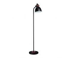 Relaxdays Stehleuchte GLOCCA 1-flammig HBT 156 x 30 x 50 cm Stehlampe aus Metall und Holz als Wohnzimmerlampe Standleuchte in modernem Design als Standlampe oder Leselampe in Glocken-Form, schwarz