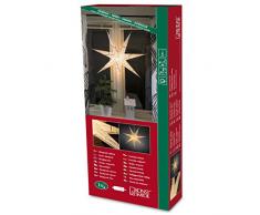 Konstsmide 2985-270 Weißer Papierstern, perforiert, mit kupferfarbenen Muster und 7 Zacken, 78x78cm / für Innen (IP20) / 230V Innen / ohne Leuchtmittel / mit an/aus Schalter / weißes Kabel