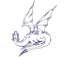 INDIGOS 4051095039273 Wandtattoo w349 Drachen Wandauskleber in 3 Größen, 120 x 96 cm, violett