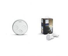 Philips Hue Tap, kabelloser, intelligenter Schalter, Zubehör für Ihr Philips Hue System & Philips Hue White Ambiance GU10 LED Spot 2-er Set, dimmbar