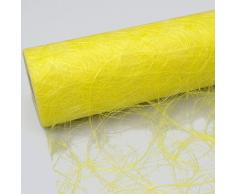 Sizoweb Tischband - 25 Meter Rolle + 100 Deko Herzen Gratis (20cm Breite, in Gelb)