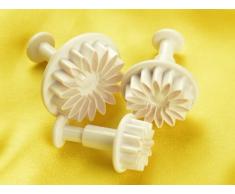 Kunststoff Teig Schaber Sniper Sonnenblume Designs Set von 3Â StÃ¼ck 5Â x 16Â x 9Â cm weiÃ