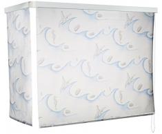 ECO-DuR 4024879002374 Kassetten ECK Duschrollo 137 x 62 cm weiß - Ocean blauweiß